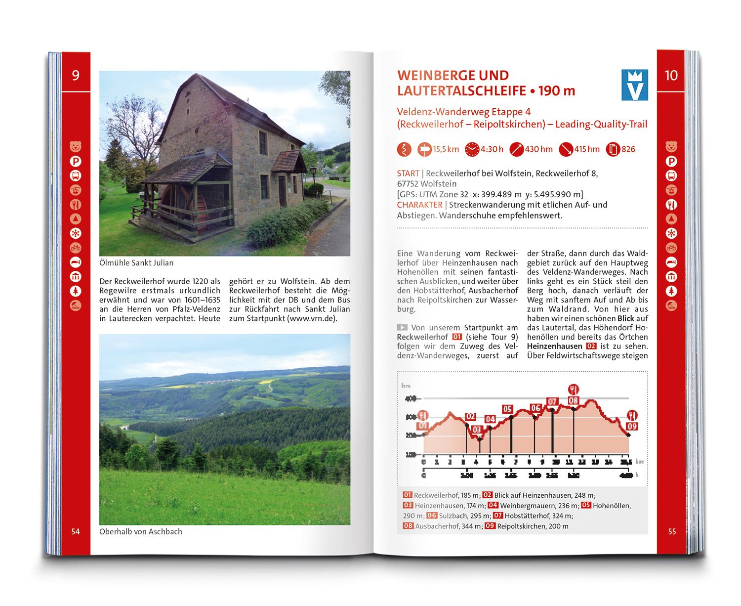 KOMPASS Wanderführer Nordpfälzer Bergland, Rheinhessen, 50 Touren