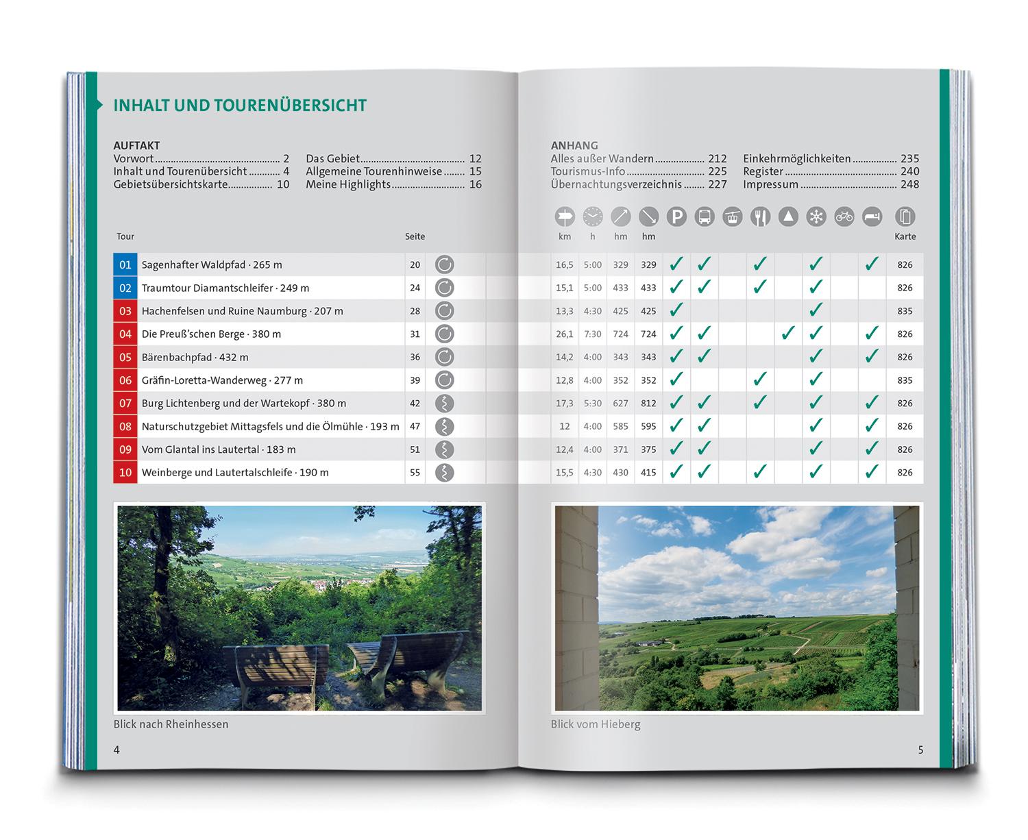 KOMPASS Wanderführer Nordpfälzer Bergland, Rheinhessen, 50 Touren