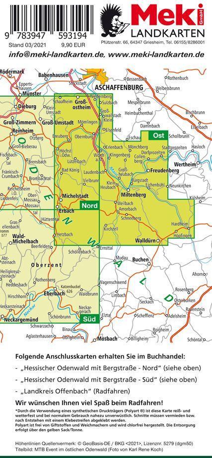 Radfahren, Bayerischer Odenwald / Hessischer Odenwald-Ost und Maintal 1:30.000