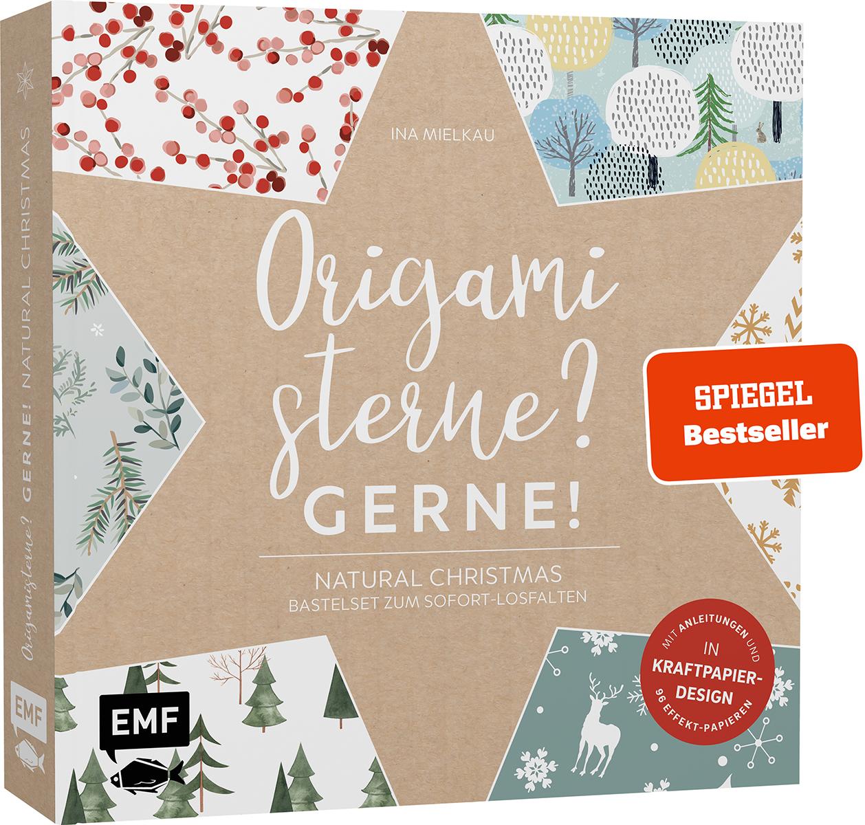 Origamisterne? Gerne! - Natural Christmas - Weihnachtliches Bastelset zum Sofort-Losfalten