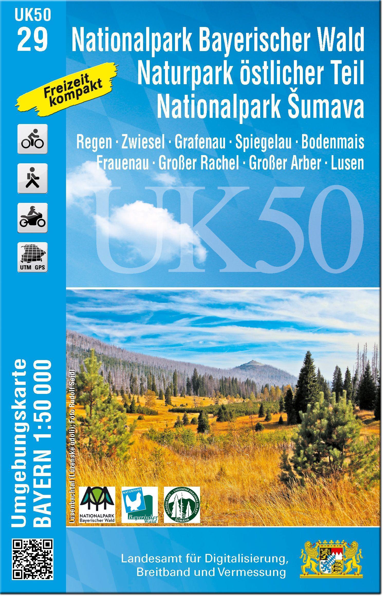 Nationalpark Bayerischer Wald, Naturpark östlicher Teil, Nationalpark Sumava 1:50 000 (UK50-29)