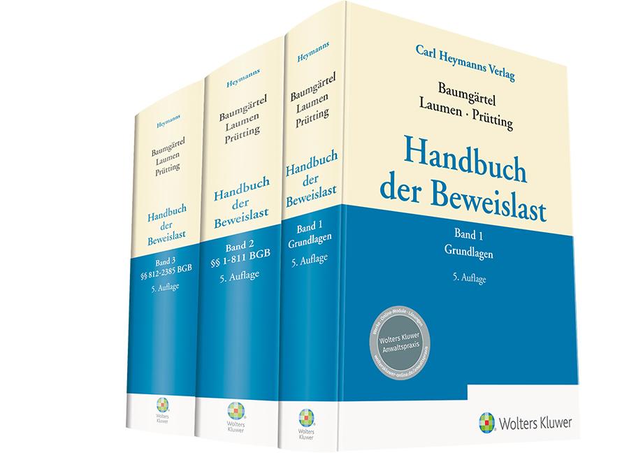 Handbuch der Beweislast. Band 01 - 03. 3 Bände