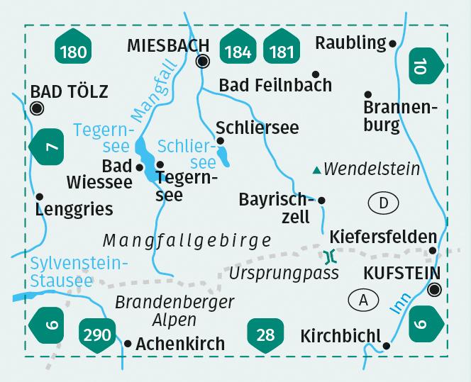 KOMPASS Wanderkarte 8 Tegernsee, Schliersee, Wendelstein 1:50.000