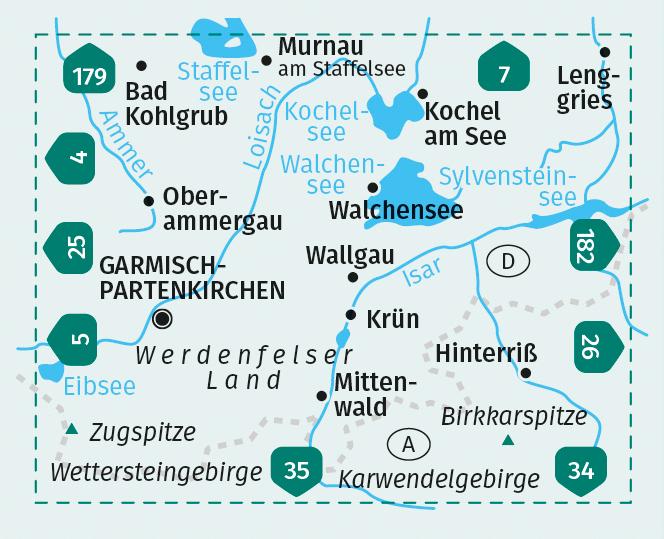 KOMPASS Wanderkarte 6 Alpenwelt Karwendel Mittenwald, Garmisch-Partenkirchen 1:50.000