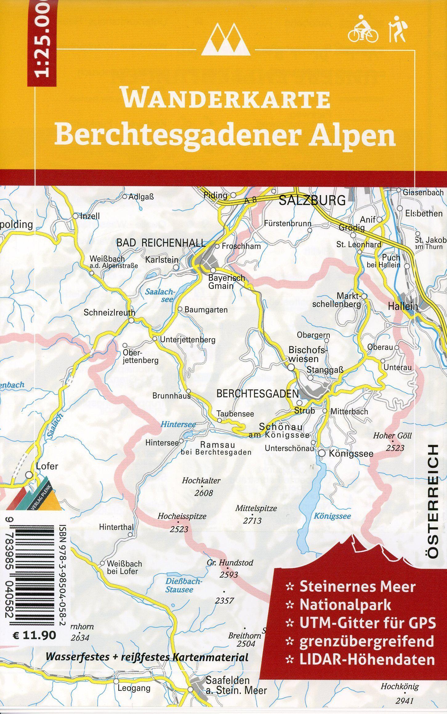 Wanderkarte Berchtesgadener Alpen 1 : 25 000