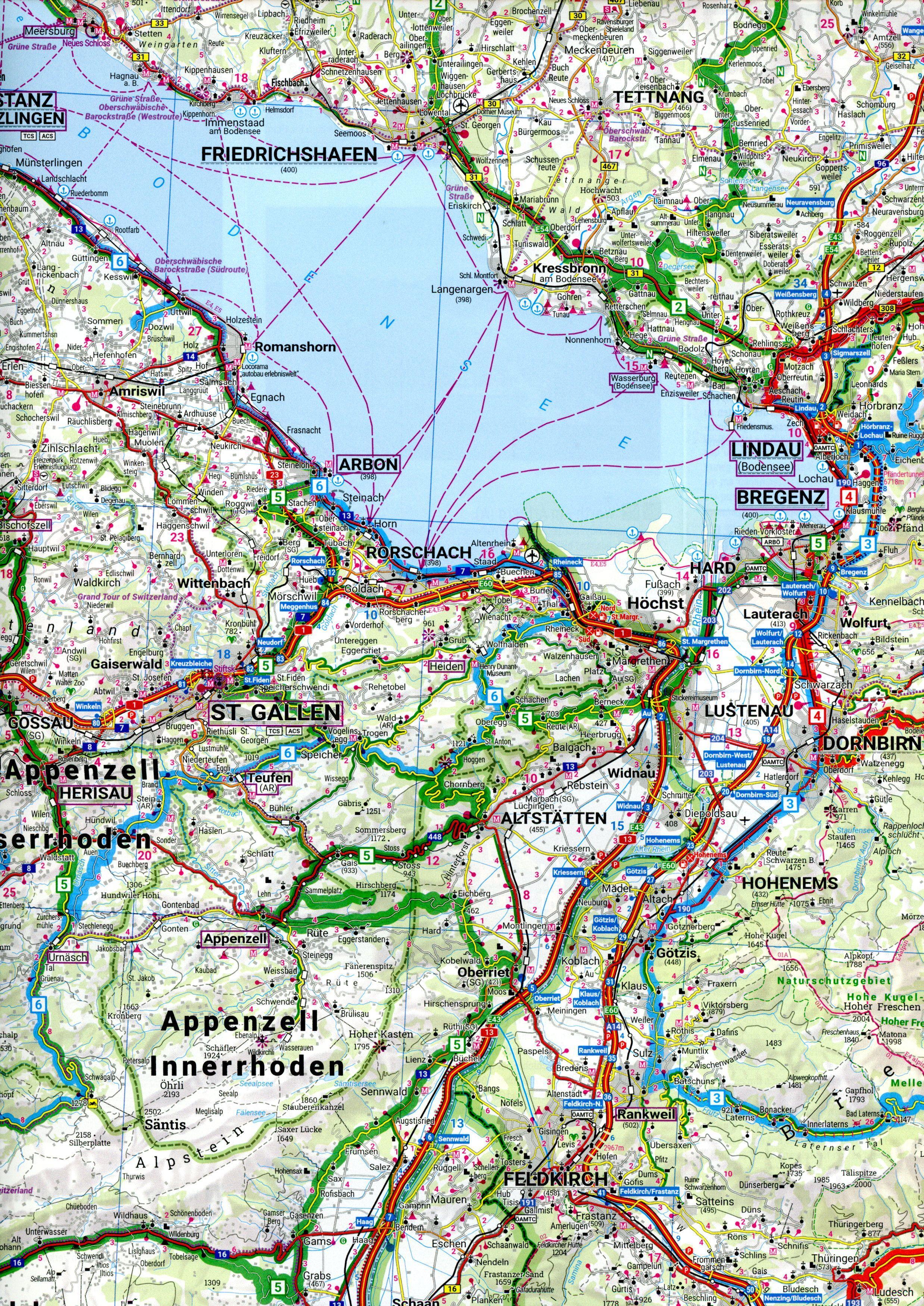 Bodensee, Motorradkarte 1:200.000, freytag & berndt