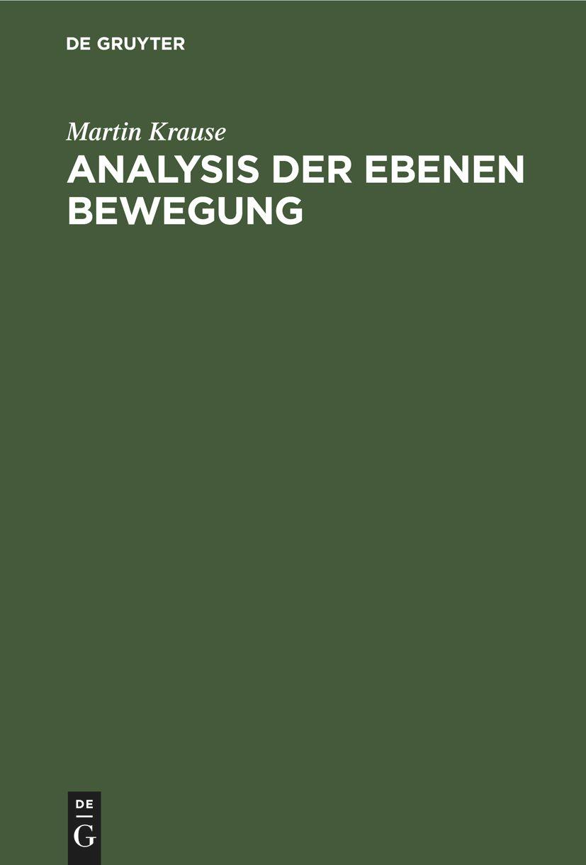 Analysis der Ebenen Bewegung