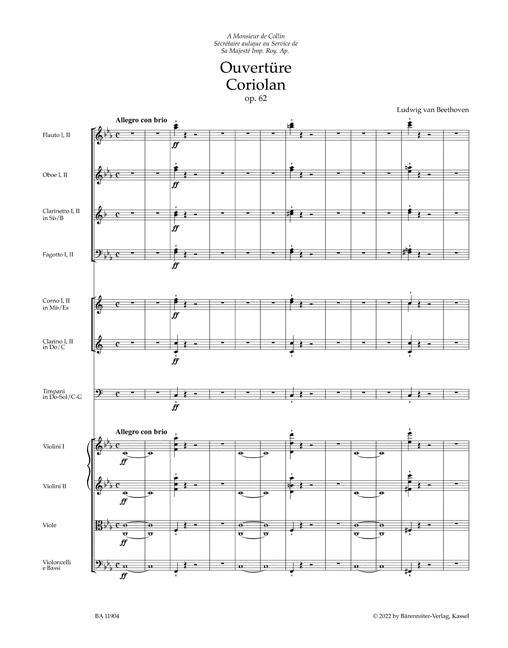 Ouvertüre "Coriolan" für Orchester op. 62