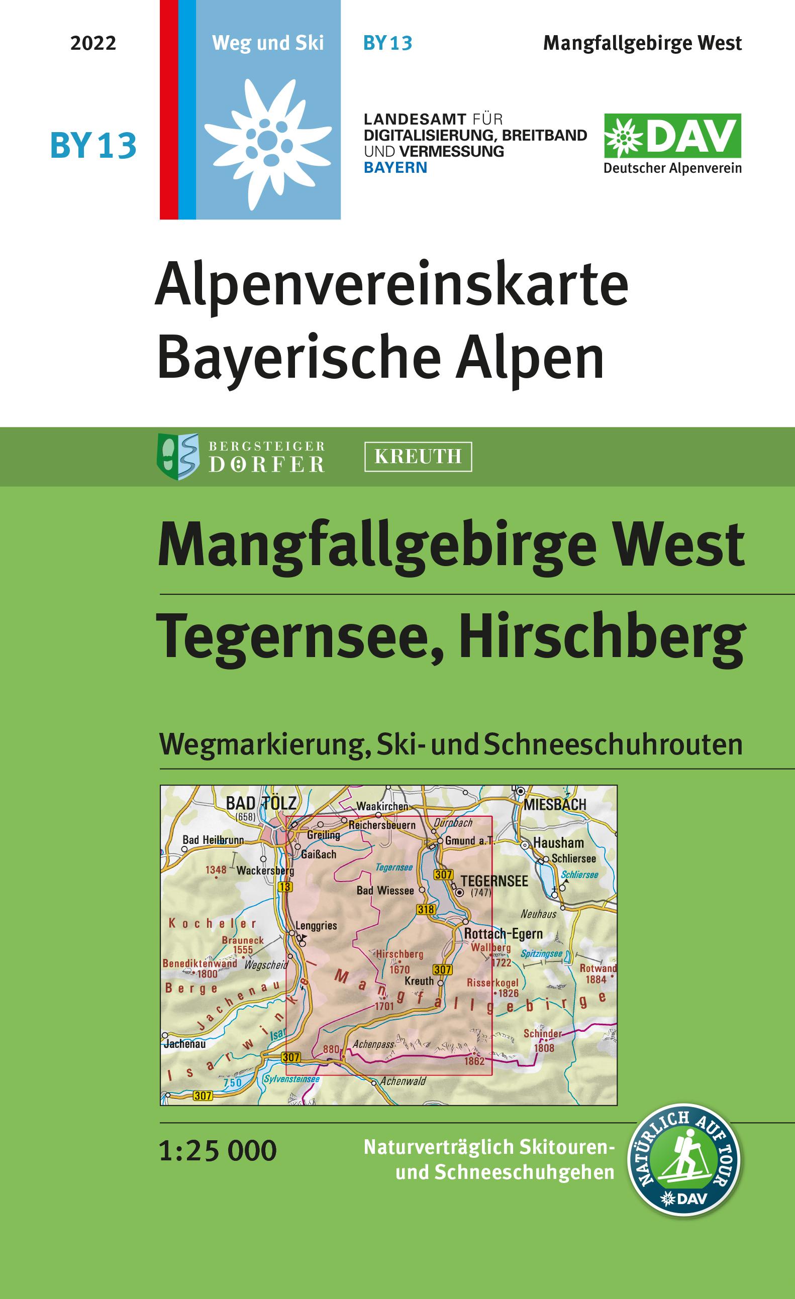 Mangfallgebirge West, Tegernsee, Hirschberg 1:25.000