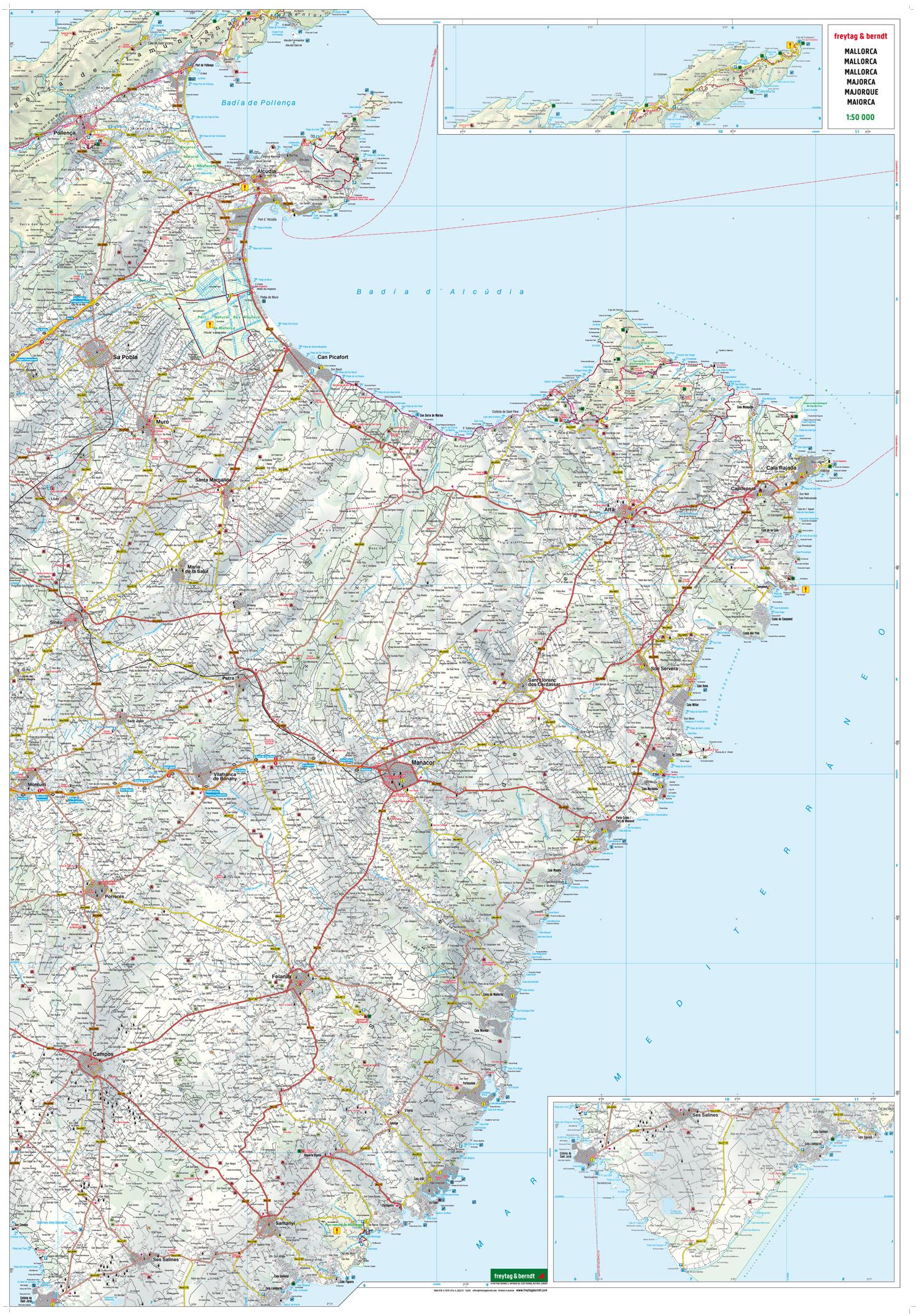 Mallorca, Straßen- und Freizeitkarte 1:50.000, freytag & berndt