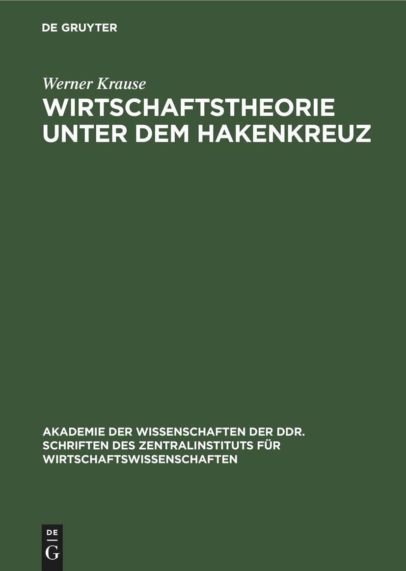 Wirtschaftstheorie unter dem Hakenkreuz