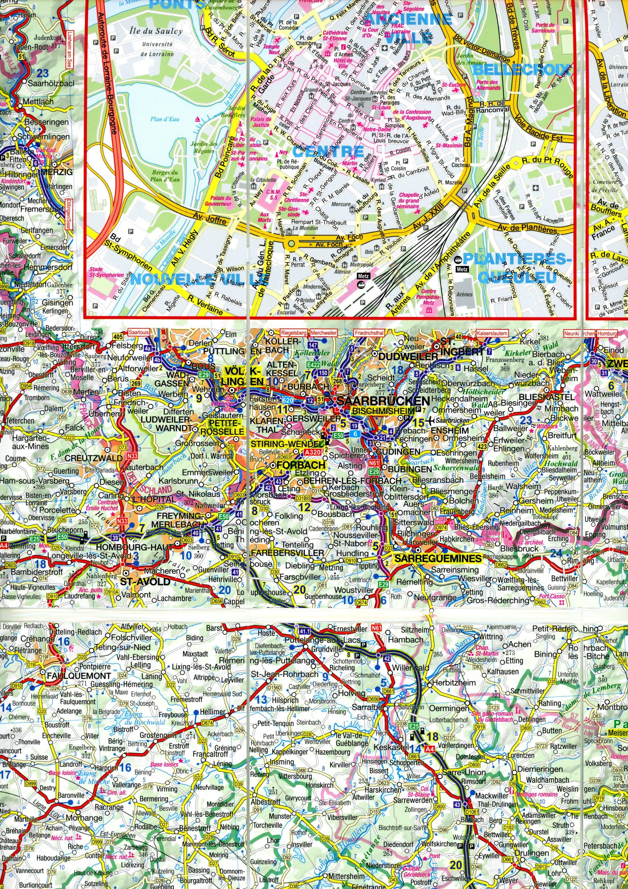 MoTourMaps Elsass & Lothringen Auto- und Motorradkarte 1:275.000