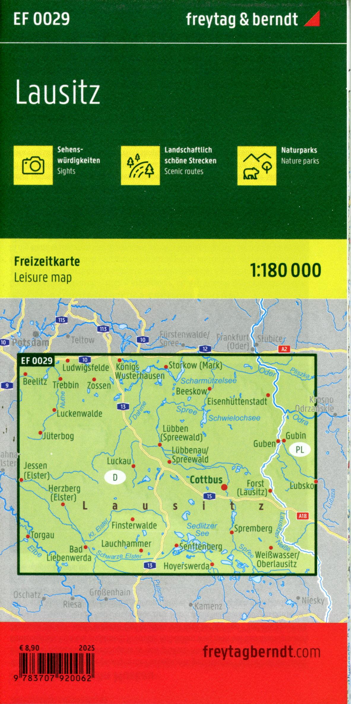 Lausitz, Erlebnisführer 1:180.000, freytag & berndt, EF 0029