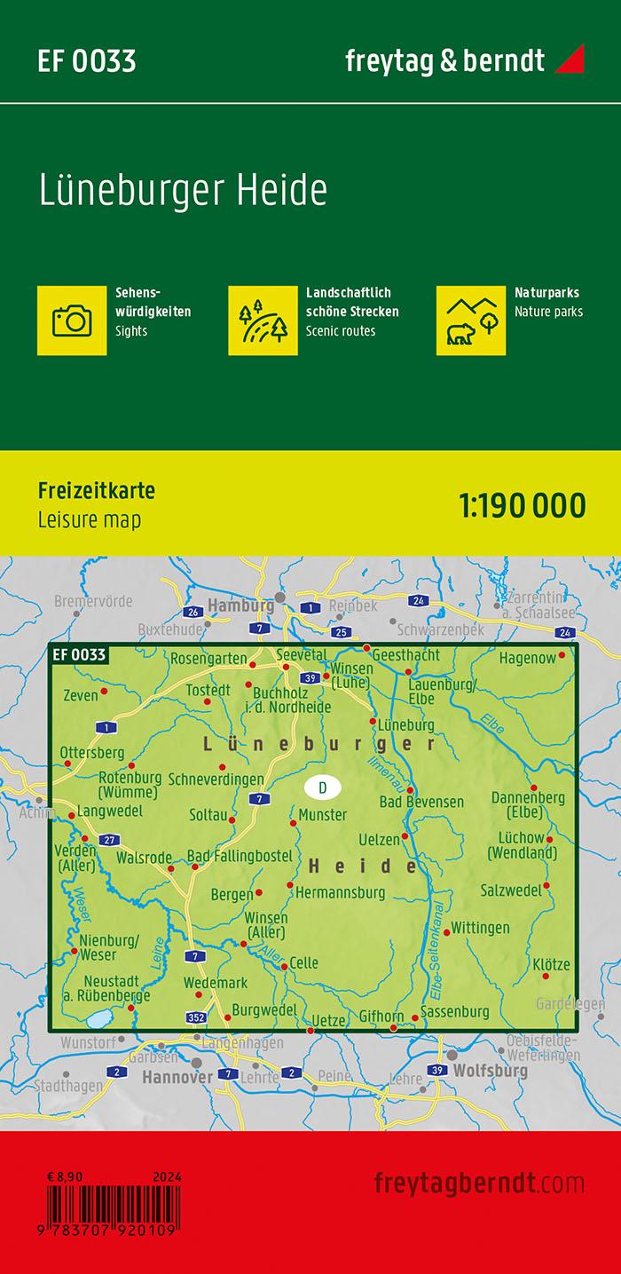 Lüneburger Heide, Erlebnisführer 1:190.000, freytag & berndt, EF 0033