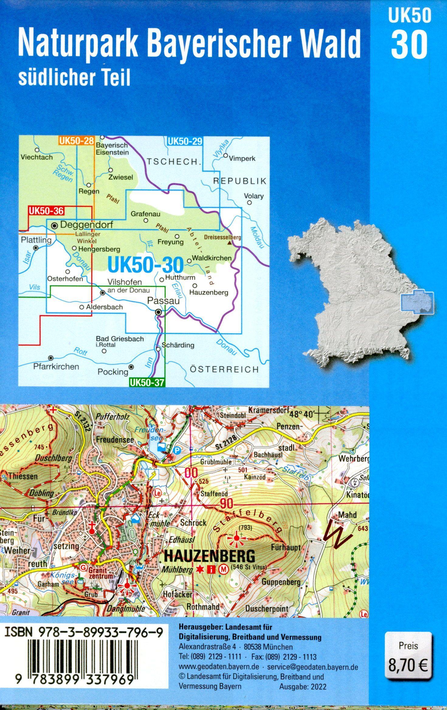 Naturpark Bayerischer Wald - südlicher Teil 1 : 50 000 (UK50-30)