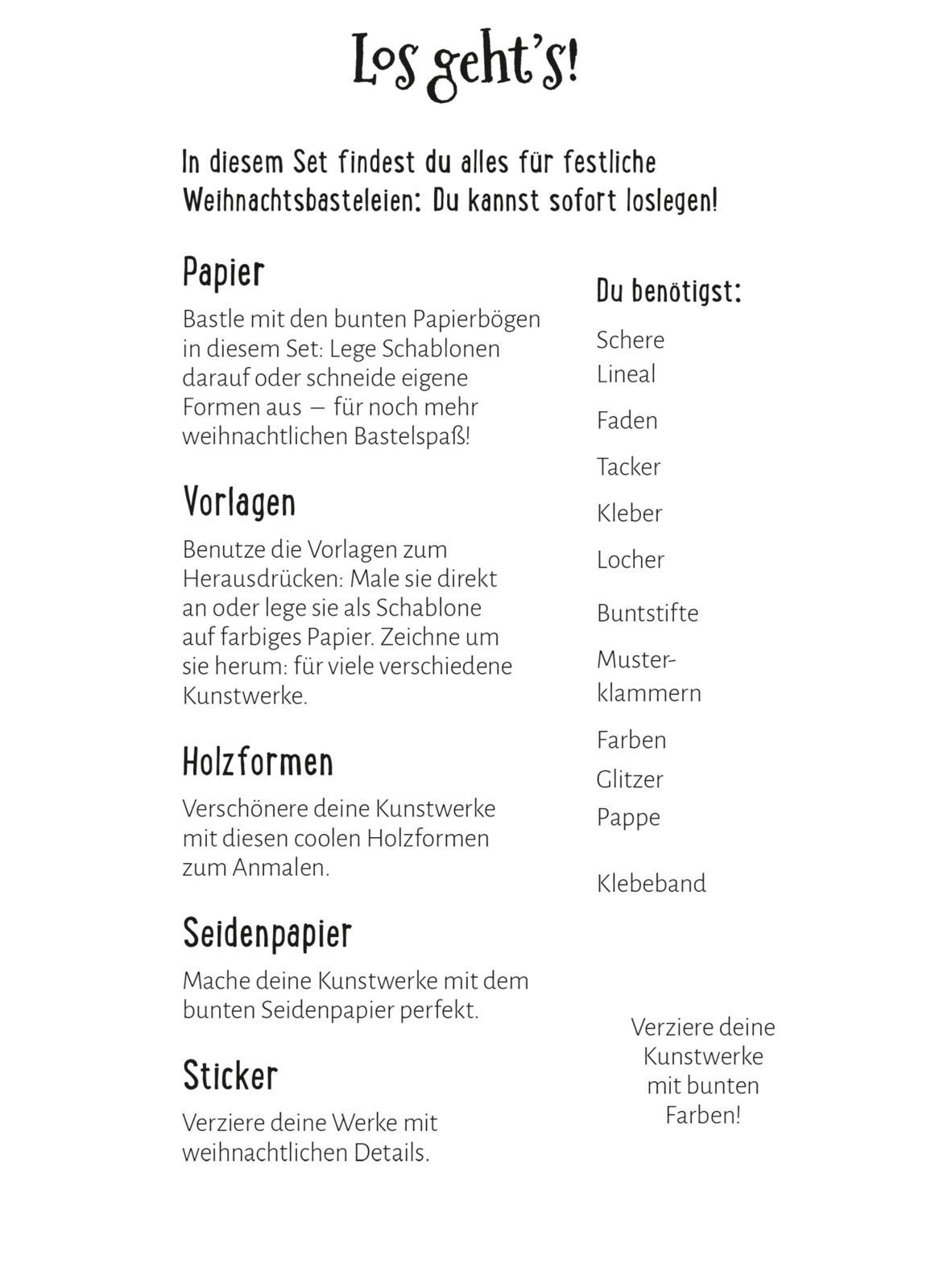 Bastelset für Kinder: Kreatives Bastelset: Weihnachten