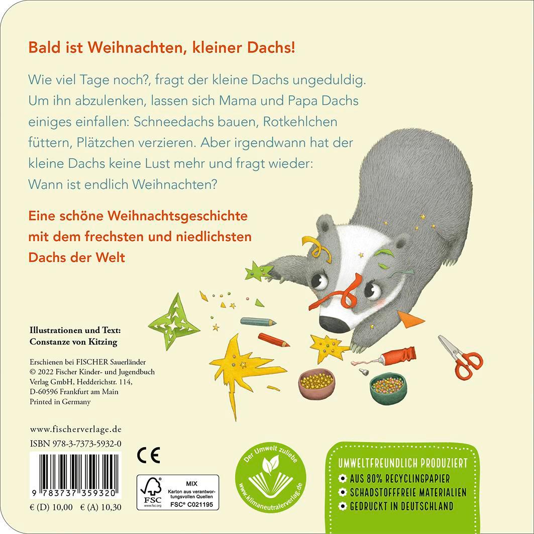 "Wann ist endlich Weihnachten?", fragt der kleine Dachs (Weihnachtsbuch)