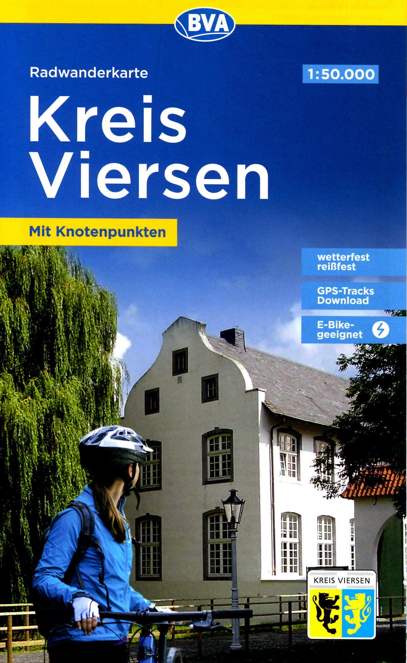 Radwanderkarte BVA Kreis Viersen mit Knotenpunkten, 1:50.000, reiß- und wetterfest, GPS-Tracks Download, E-Bike-geeignet