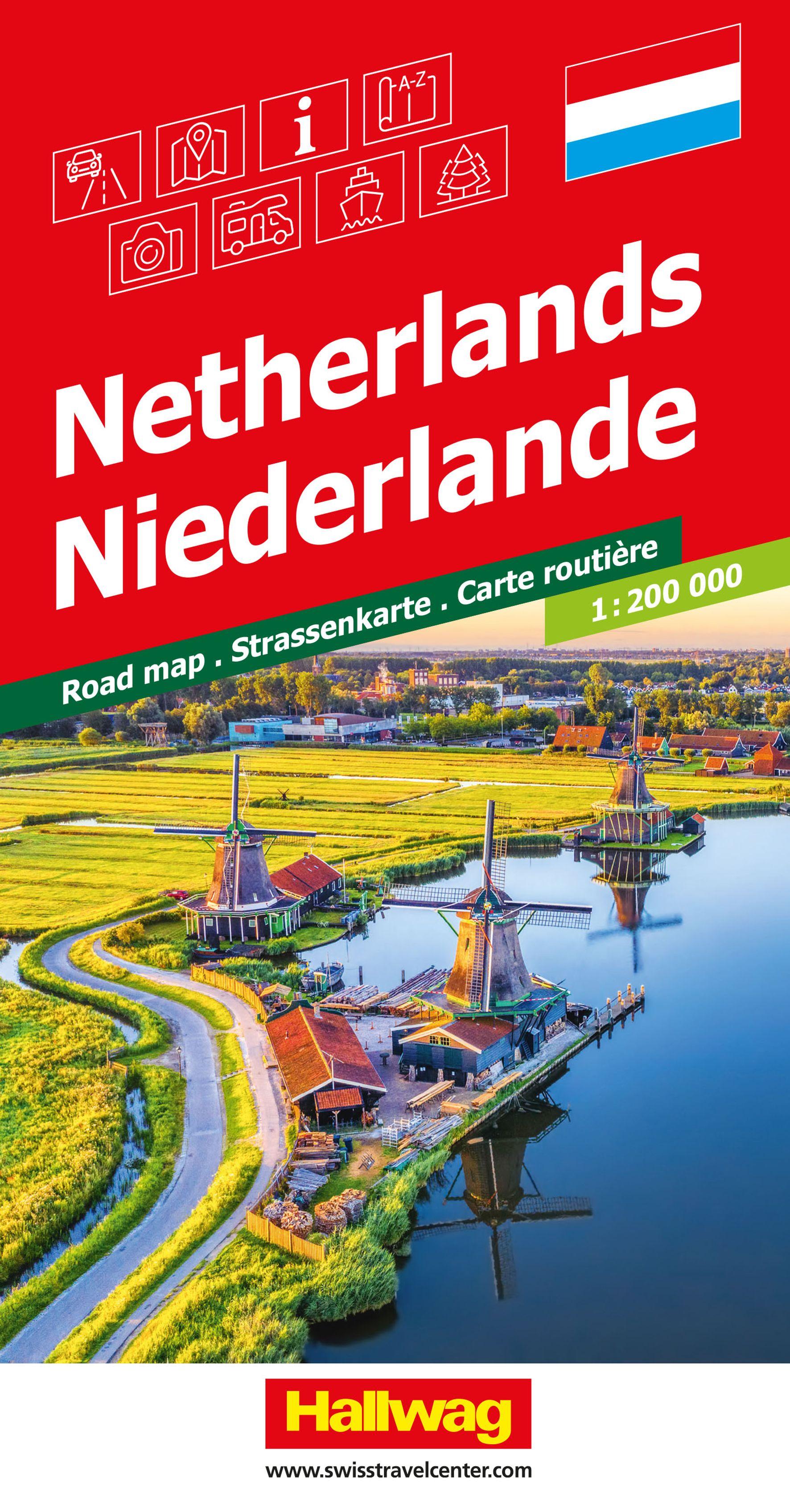 Hallwag Strassenkarte Niederlande 1:200.000