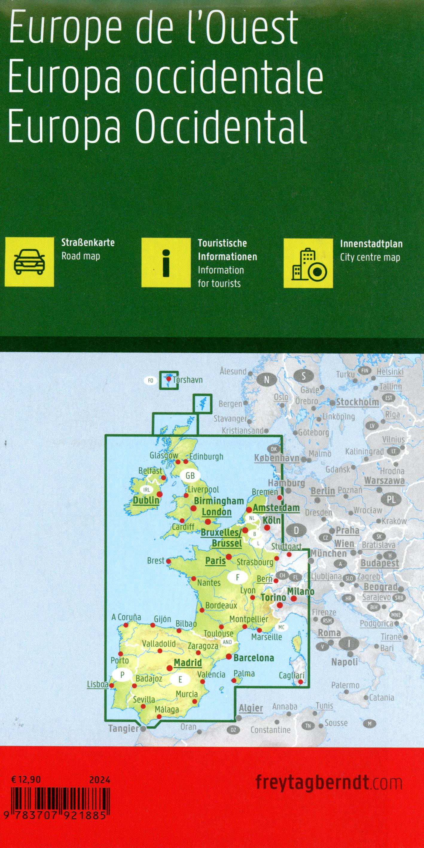 Westeuropa, Straßenkarte 1:2.000.000, freytag & berndt