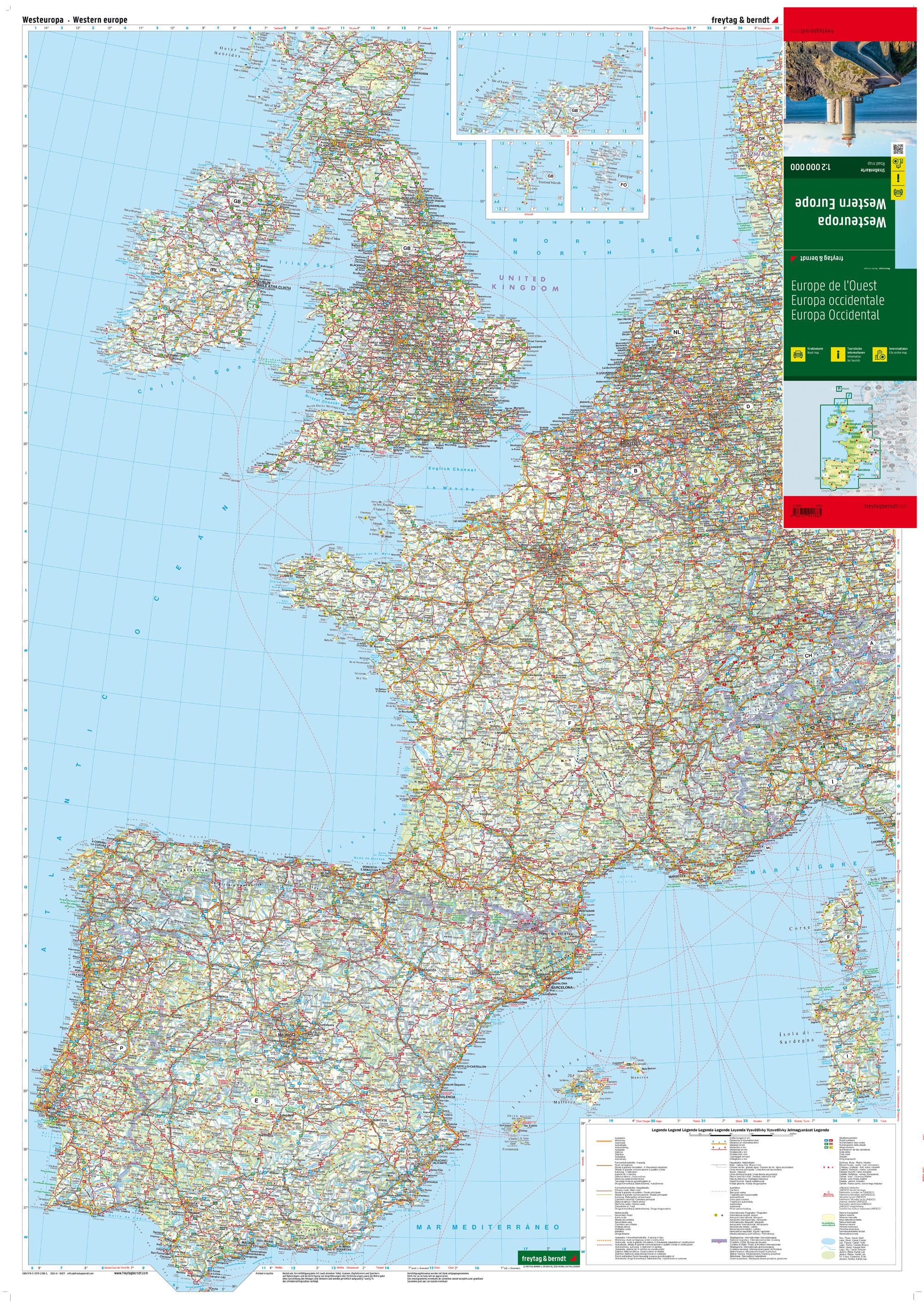 Westeuropa, Straßenkarte 1:2.000.000, freytag & berndt