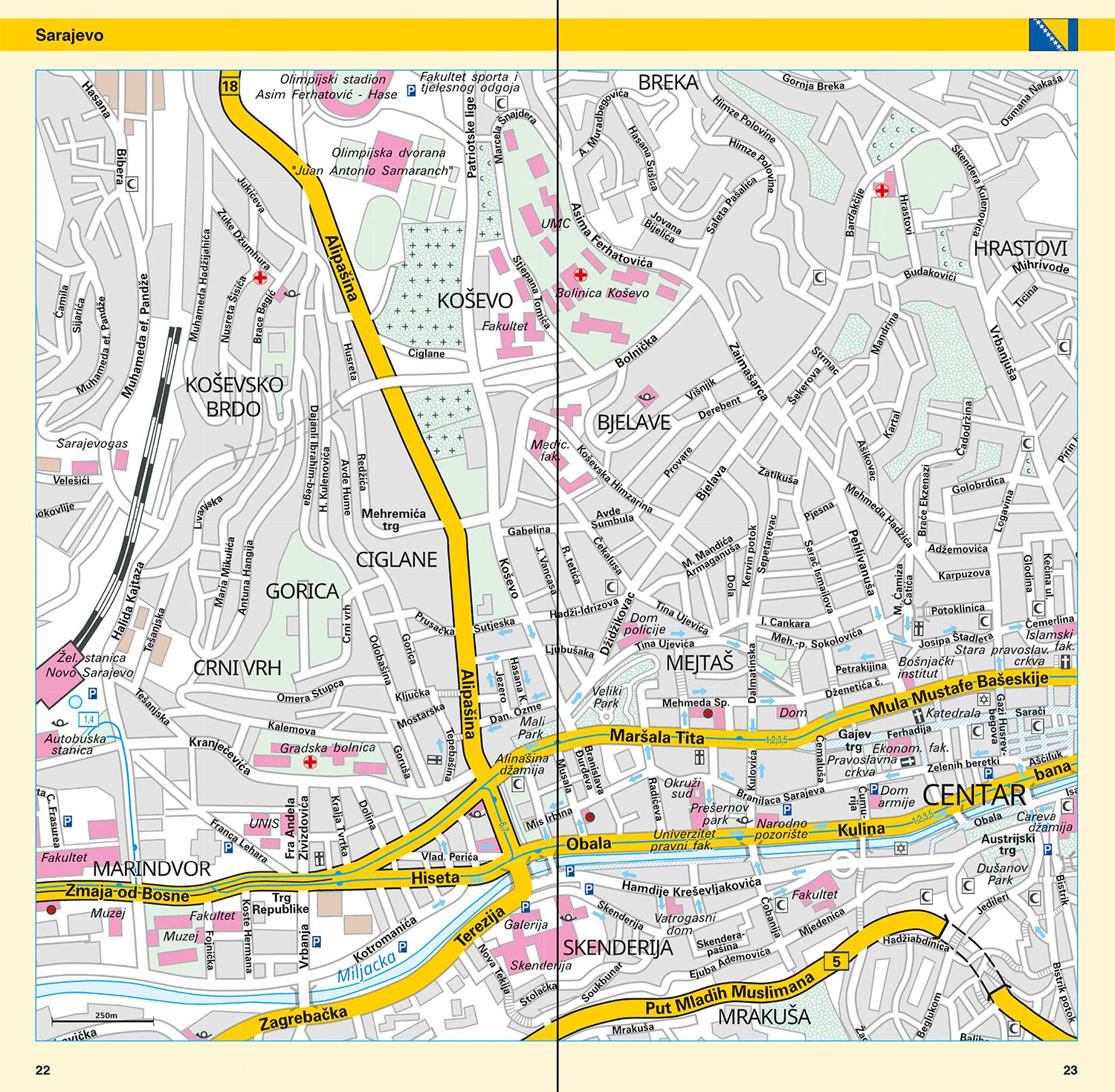 ADAC Länderkarte Kroatien, Montenegro, Serbien, Bosnien u. Herzegowina 1:750.000