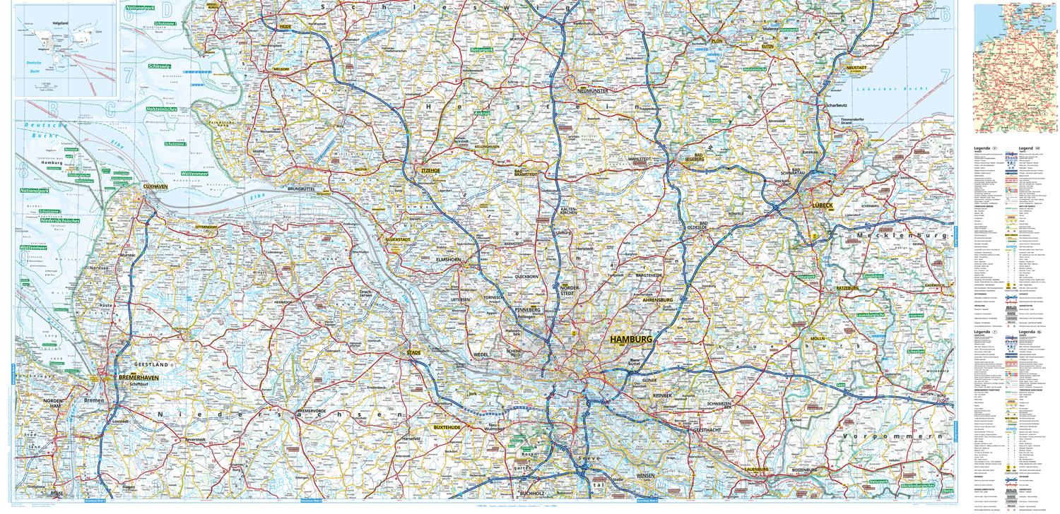 ADAC Regionalkarte 01 Schleswig-Holstein, Hamburg 1:150.000