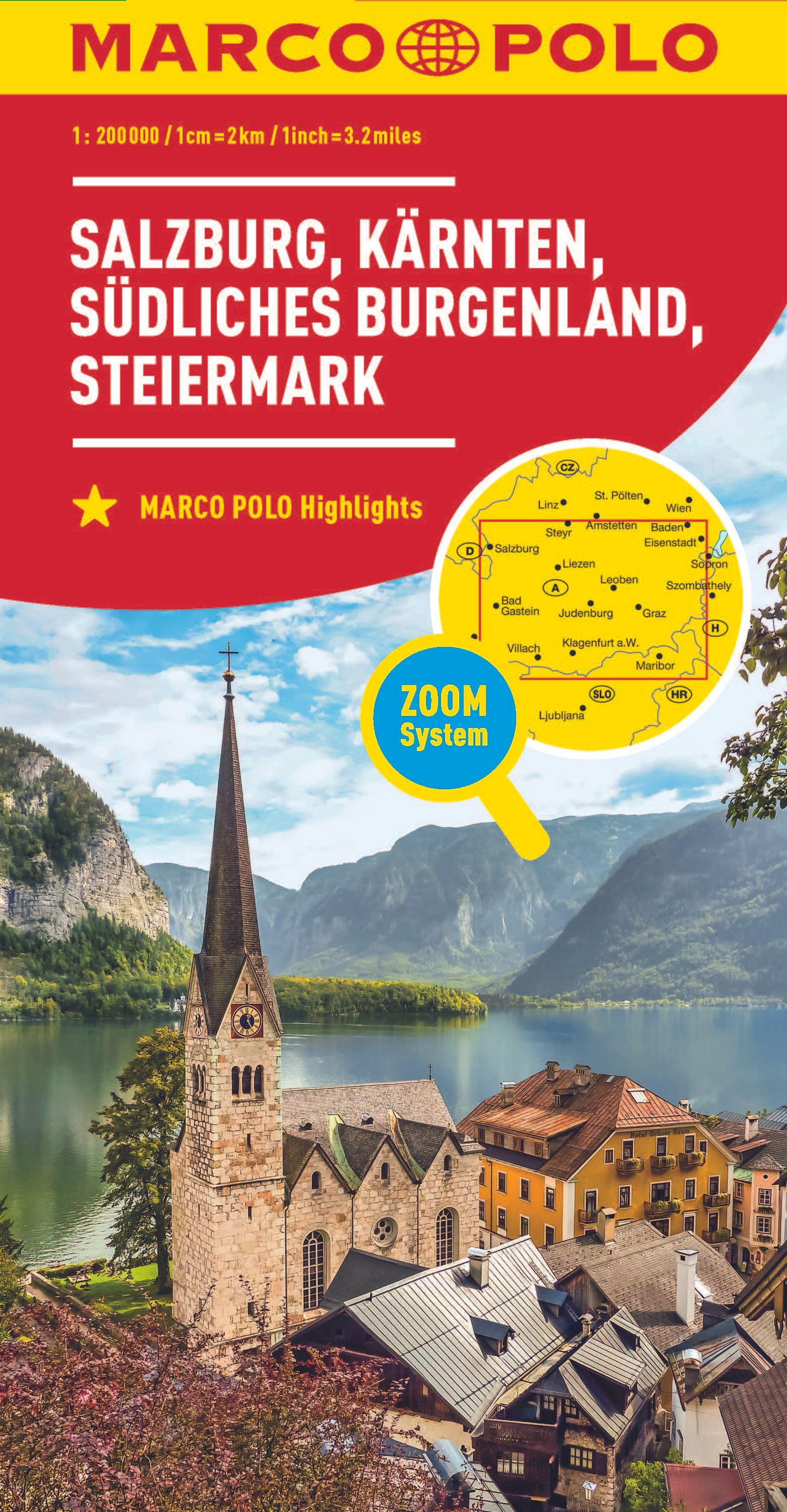 MARCO POLO Regionalkarte Österreich 02 Salzburg, Kärnten, Steiermark 1:200.000