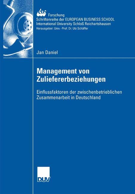 Management der Zuliefererbeziehungen