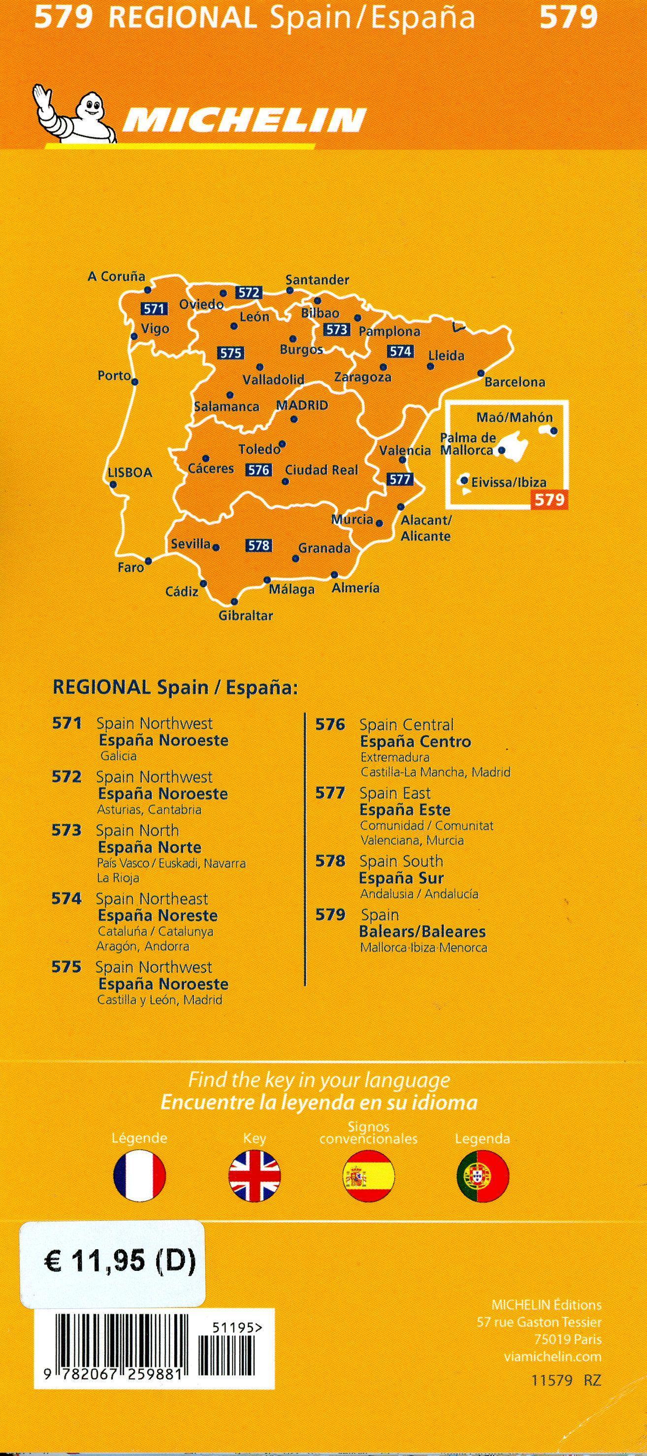 Balears - Michelin Regional Map 579