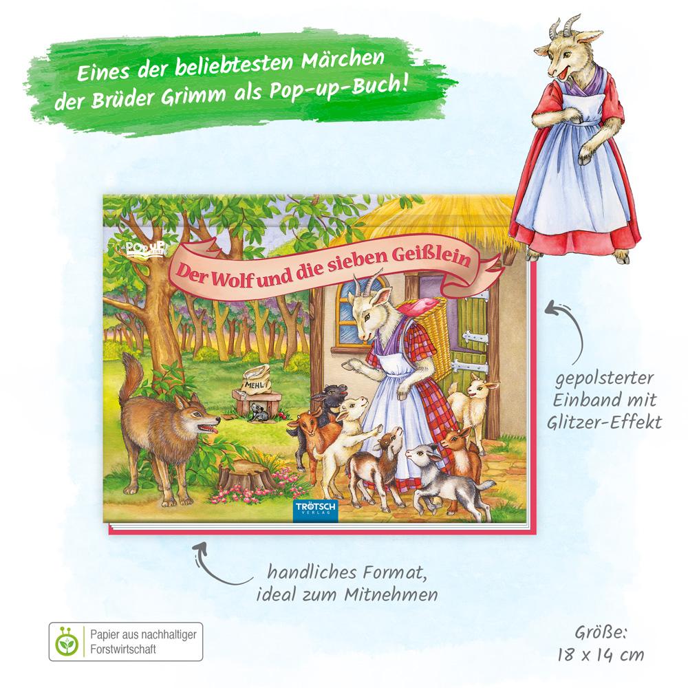 Trötsch Märchenbuch Pop-up-Buch Der Wolf und die sieben Geißlein