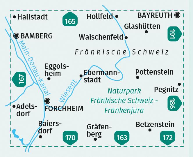 KOMPASS Wanderkarte 171 Südliche Fränkische Schweiz 1:50.000