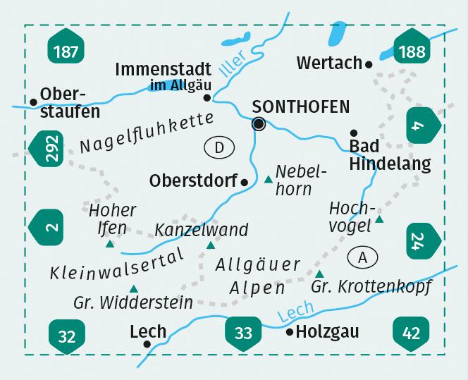 KOMPASS Wanderkarte 3 Allgäuer Alpen, Kleinwalsertal 1:50.000