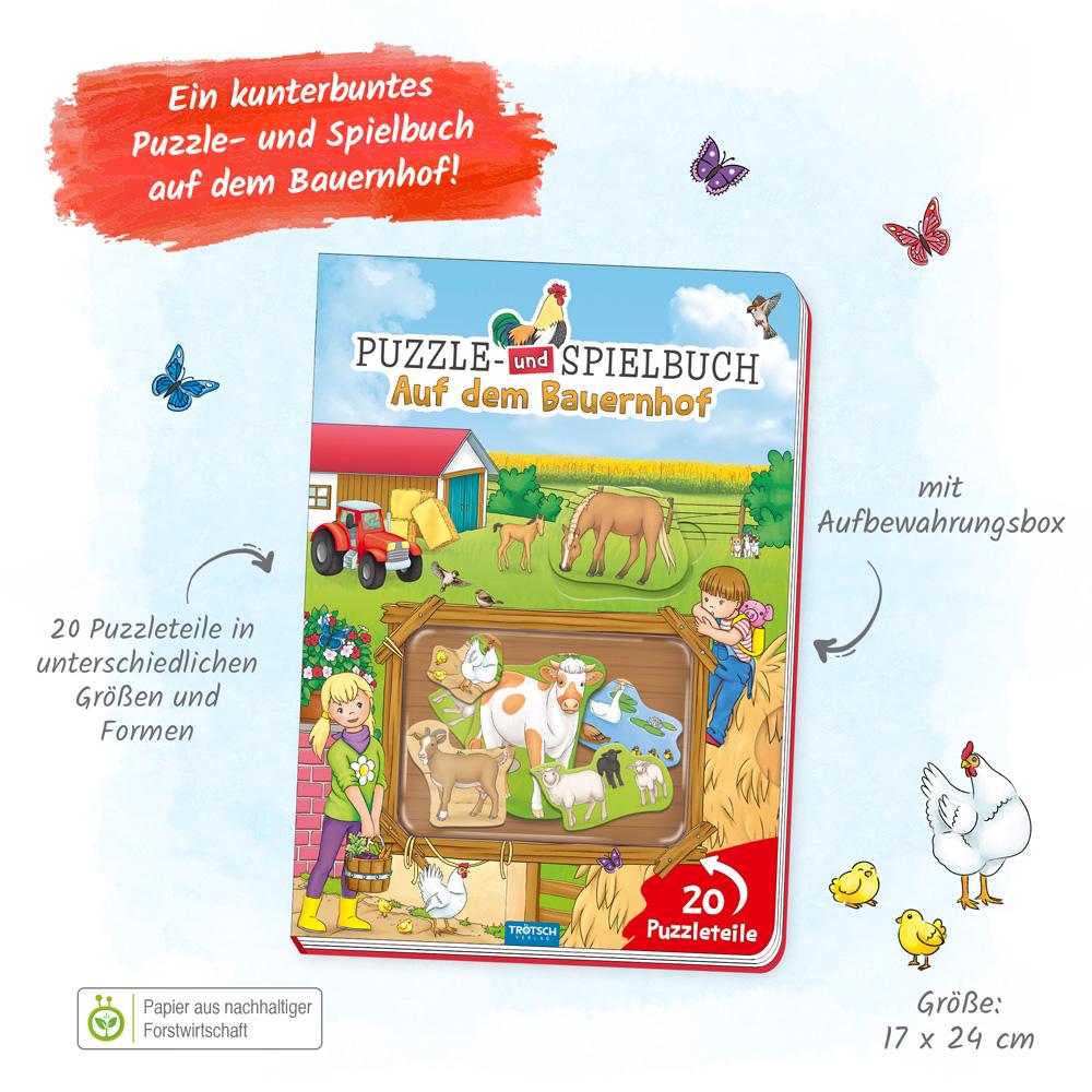 Trötsch Puzzle- und Spielbuch Auf dem Bauernhof