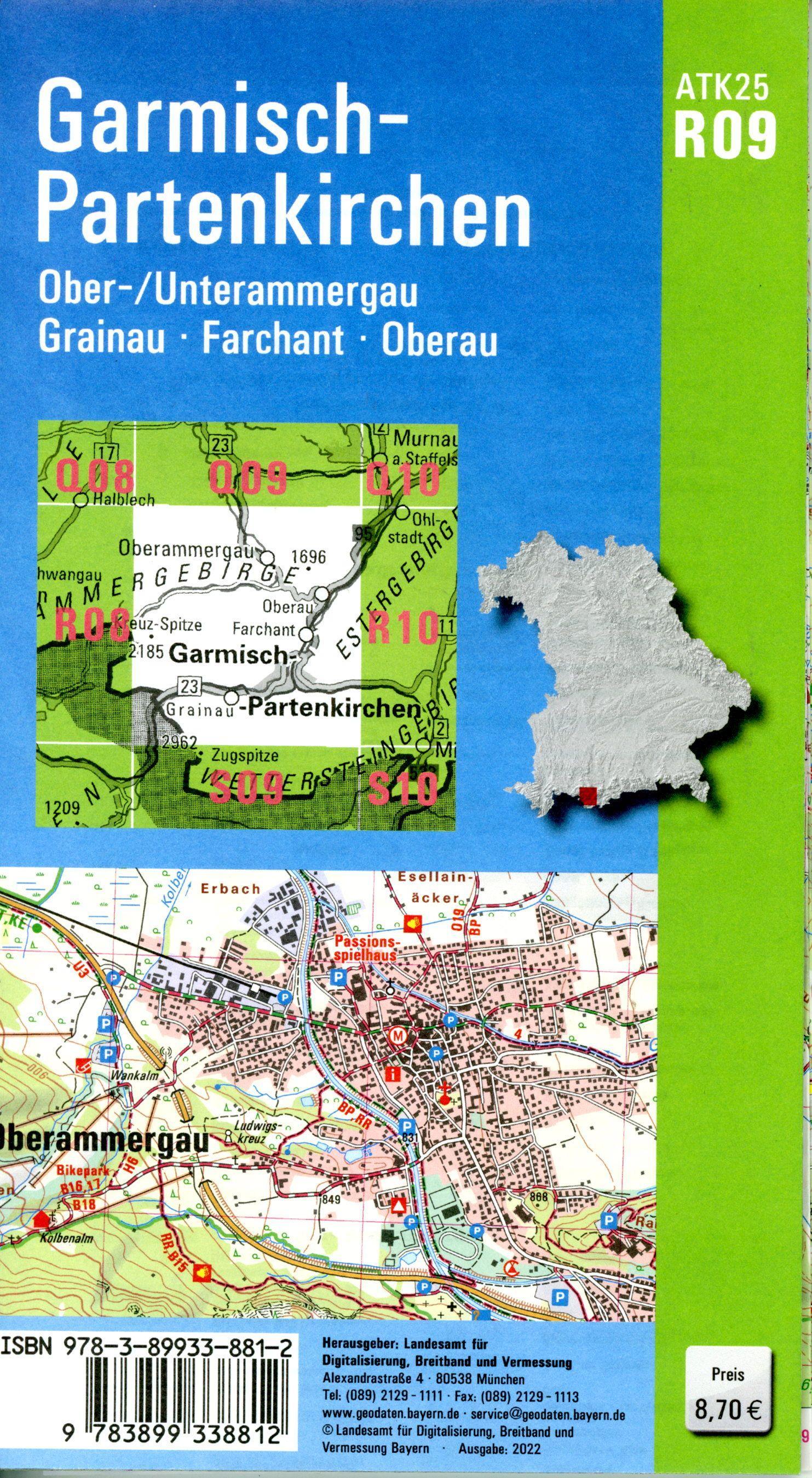 ATK25-R09 Garmisch-Partenkirchen (Amtliche Topographische Karte 1:25000)