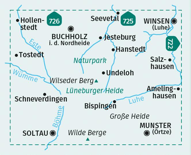 KOMPASS Wanderkarte 718 Lüneburger Heide 1:50.000