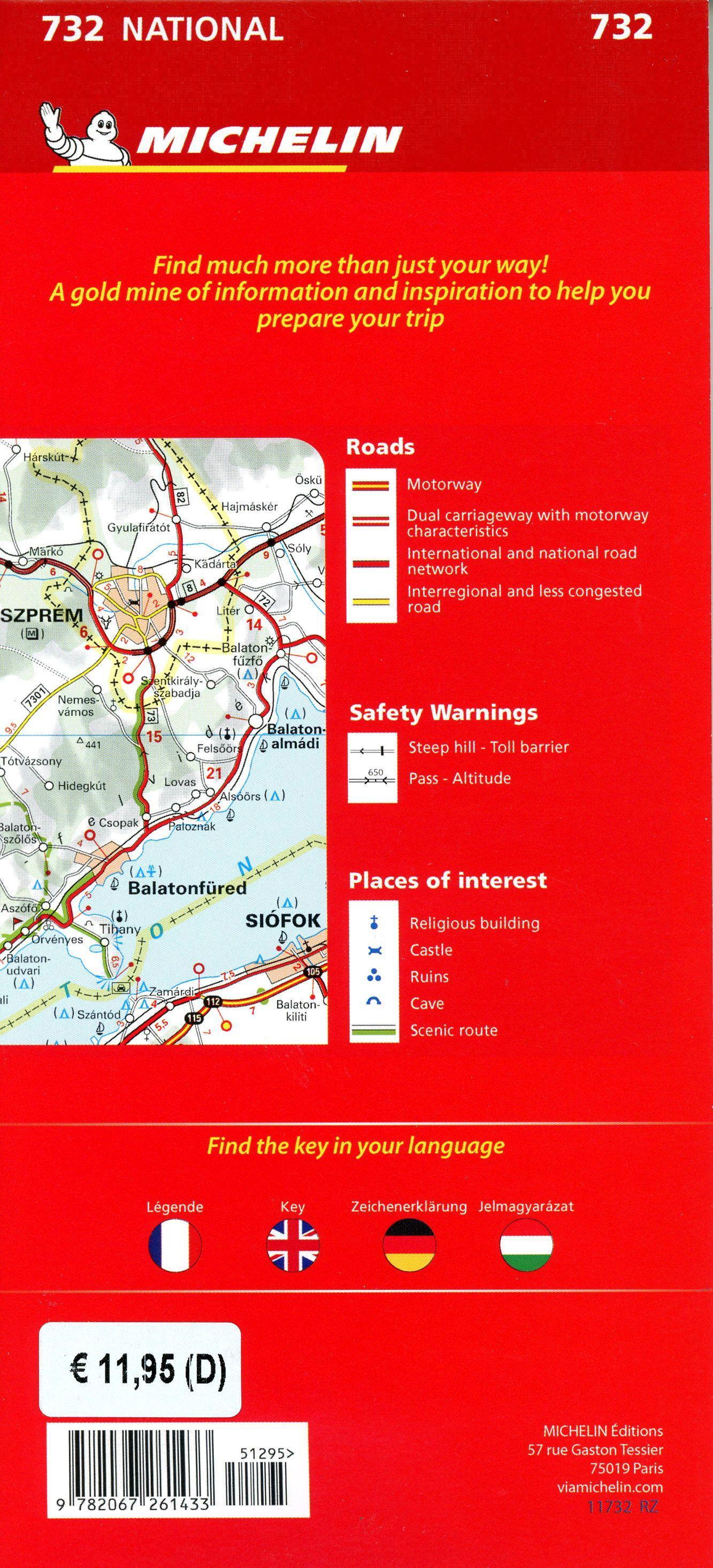 Hungary - Michelin National Map 732