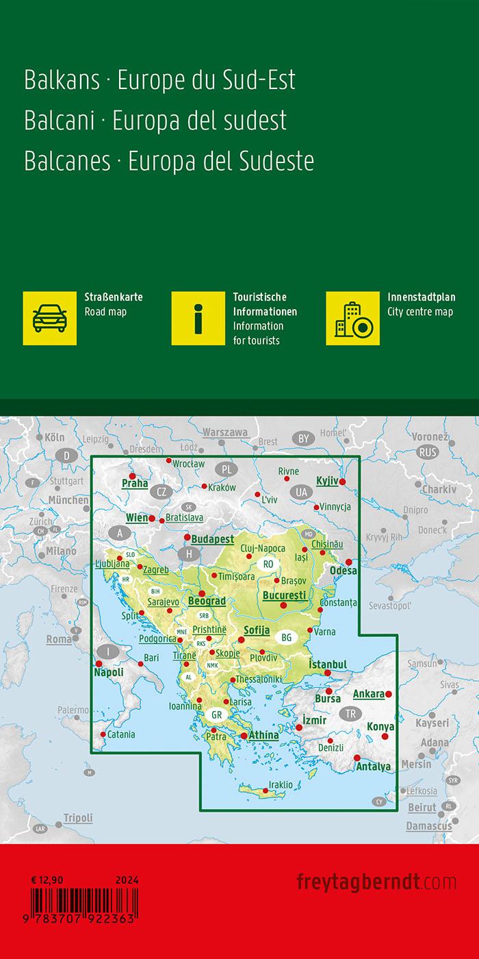 Balkan - Südosteuropa, Straßenkarte 1:2.000.000, freytag & berndt