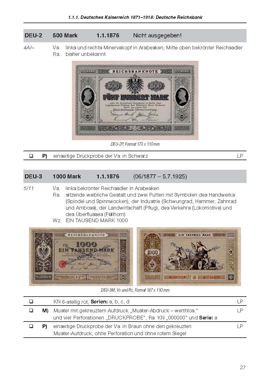 Die deutschen Banknoten ab 1871