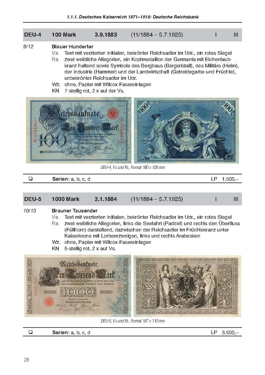 Die deutschen Banknoten ab 1871