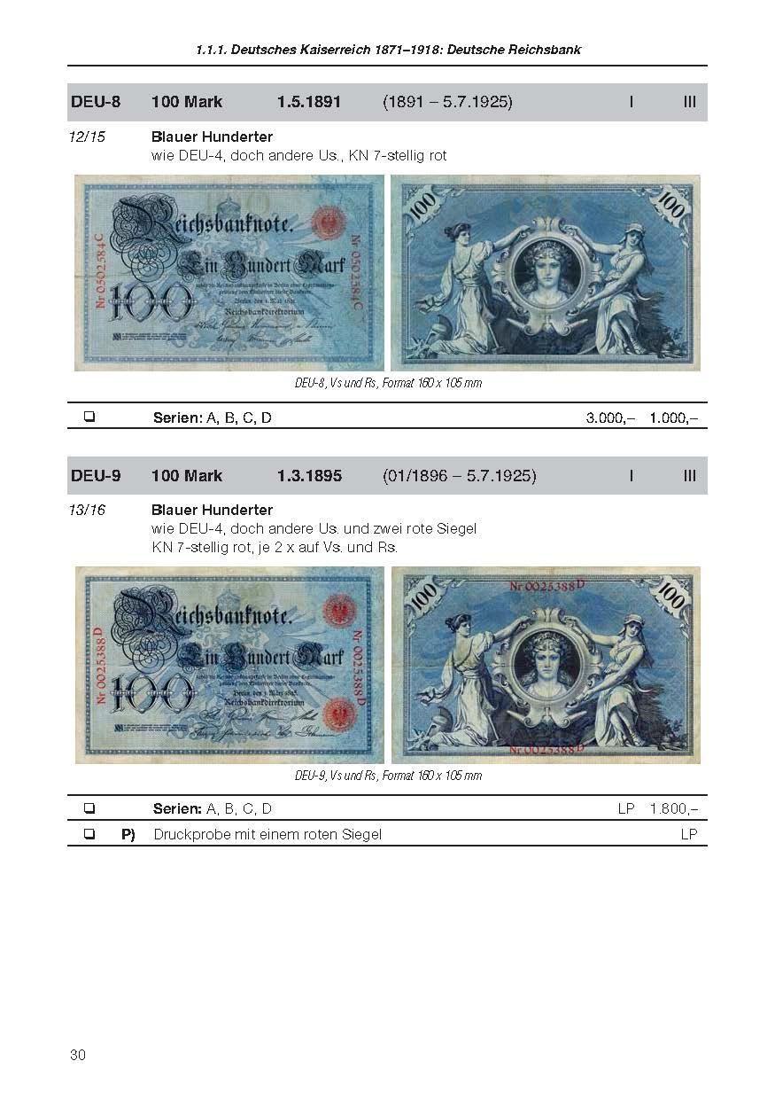 Die deutschen Banknoten ab 1871