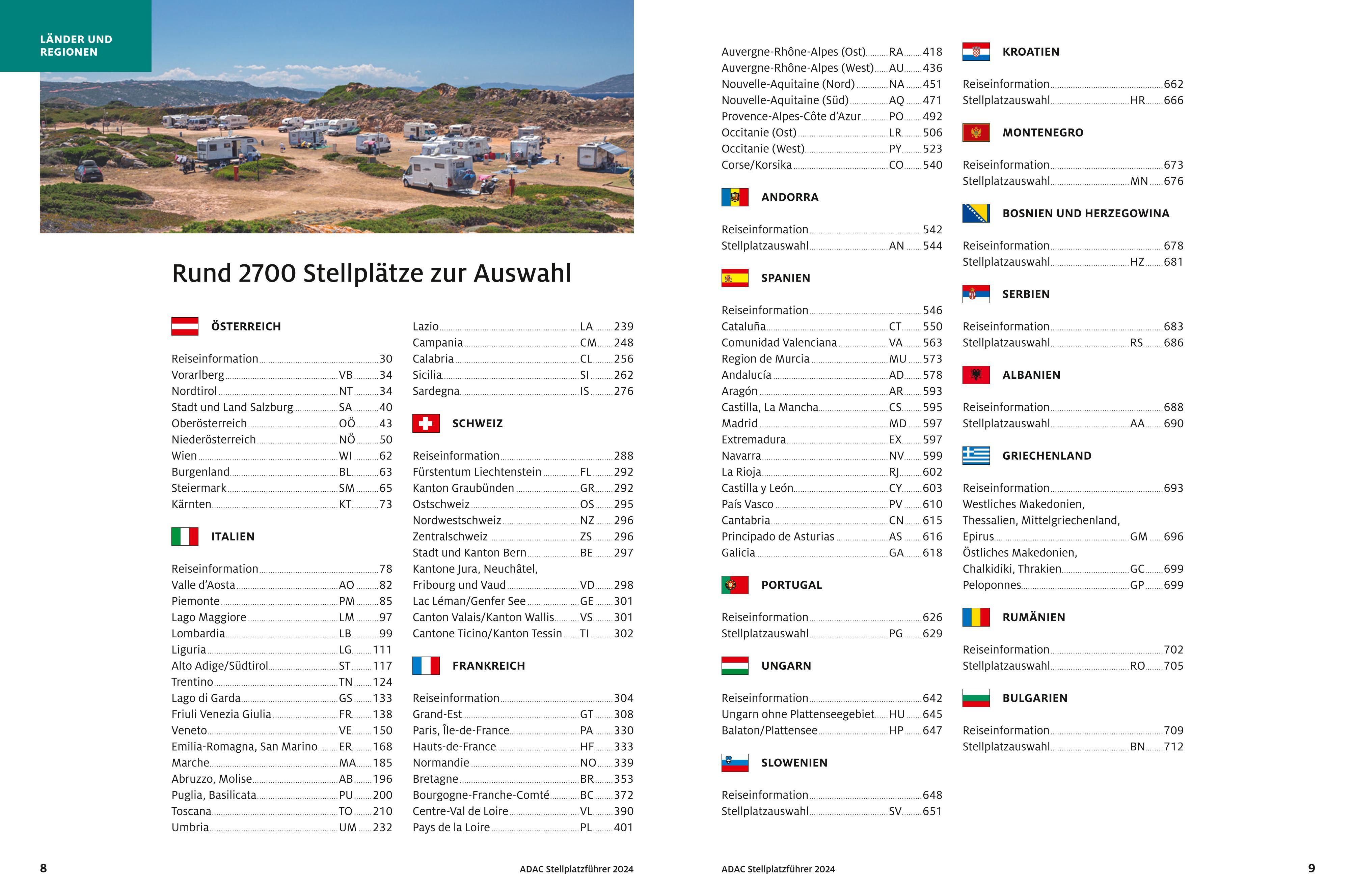 ADAC Stellplatzführer 2024 Deutschland und Europa