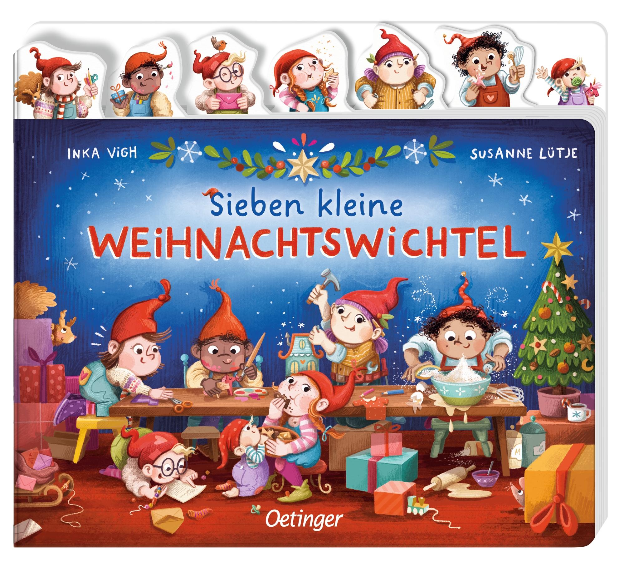 Sieben kleine Weihnachtswichtel