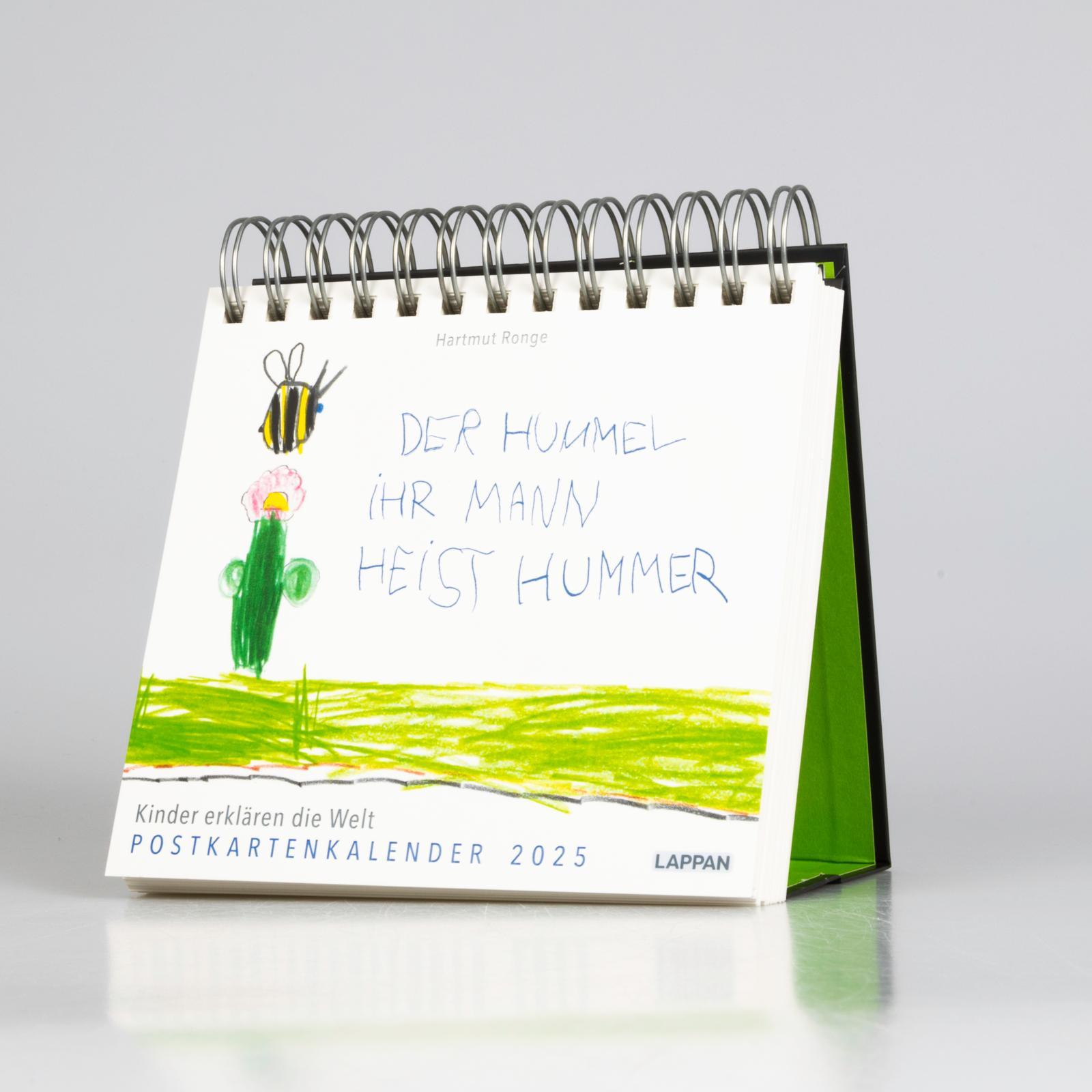 Der Hummel ihr Mann heist Hummer -  Postkartenkalender 2025