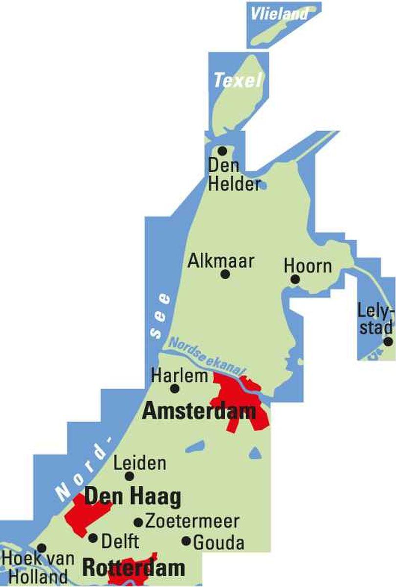 ADFC-Regionalkarte Nord-Holland Amsterdam, 1:75.000, mit Tagestourenvorschlägen und allen Knotenpunkten, reiß- und wetterfest, E-Bike-geeignet, GPS-Tracks Download