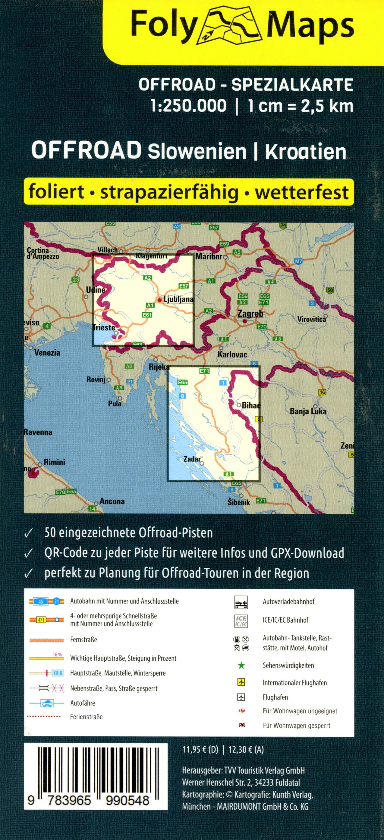 FolyMaps OFFROAD Slowenien Kroatien 1:250 000