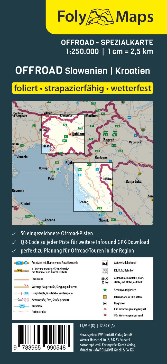 FolyMaps OFFROAD Slowenien Kroatien 1:250 000