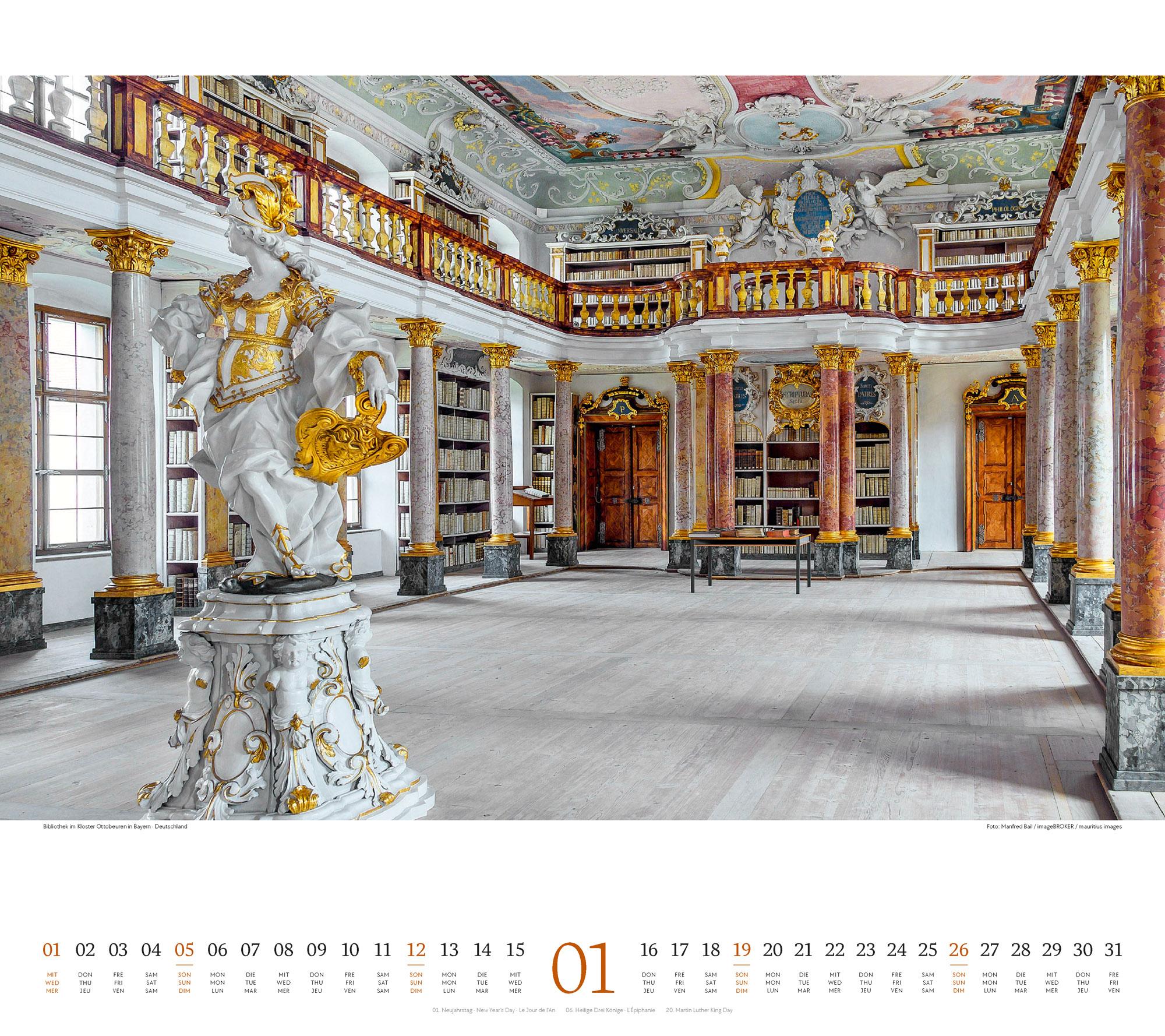 Welt der Bücher - Bibliotheken-Kalender 2025