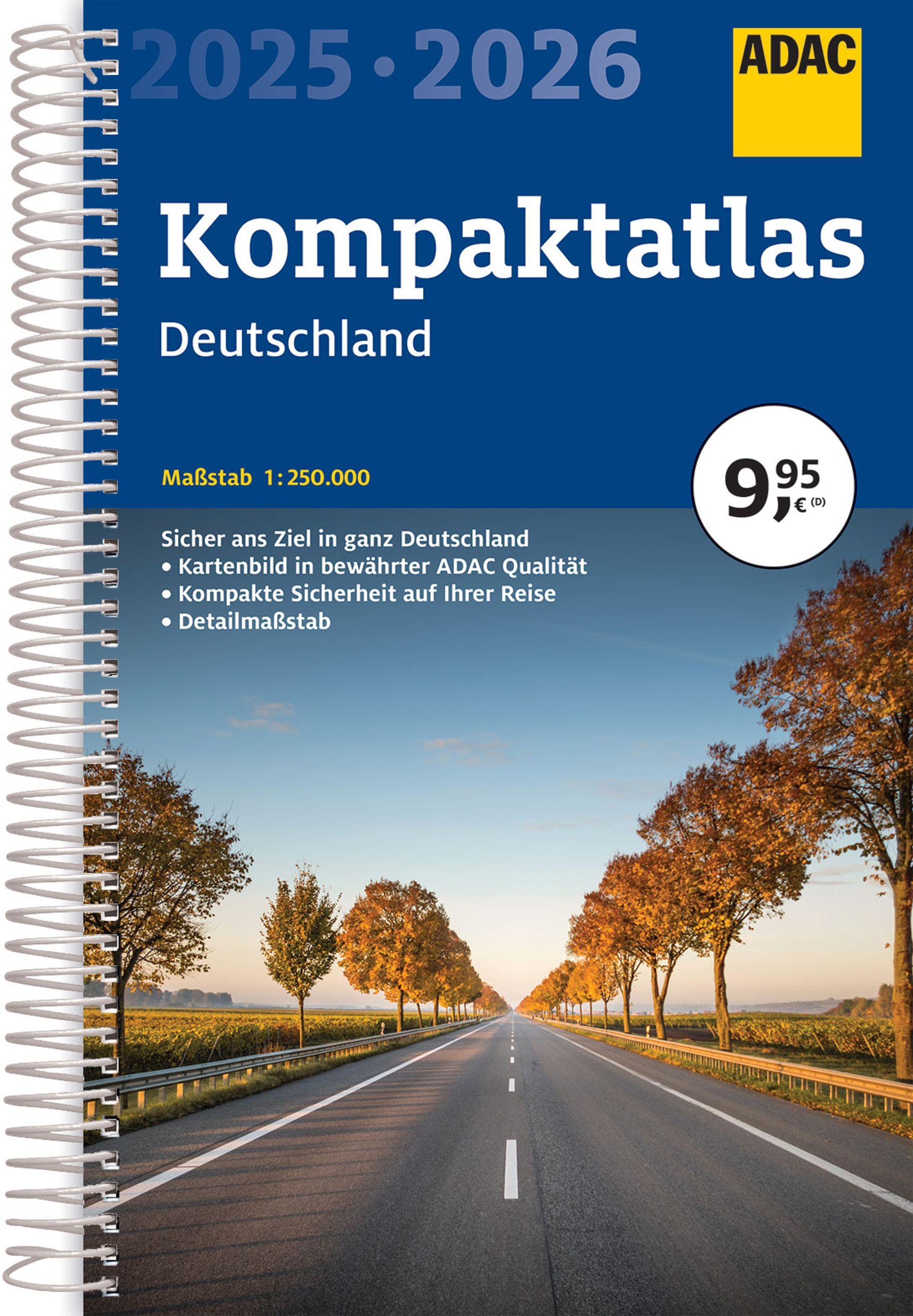 ADAC Kompaktatlas 2025/2026 Deutschland 1:250.000