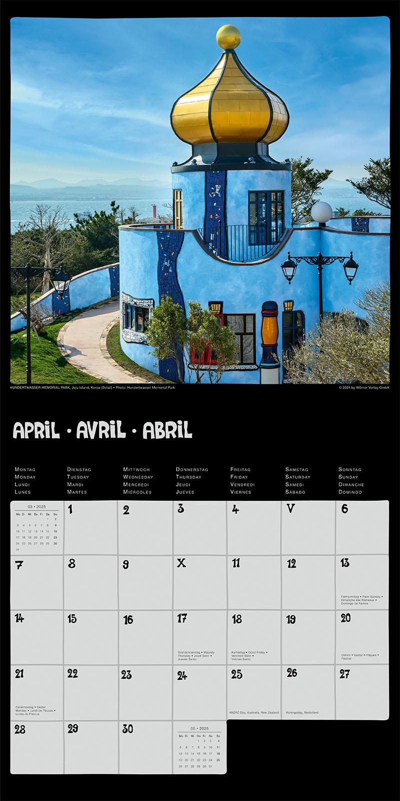 Hundertwasser Broschürenkalender Architektur 2025